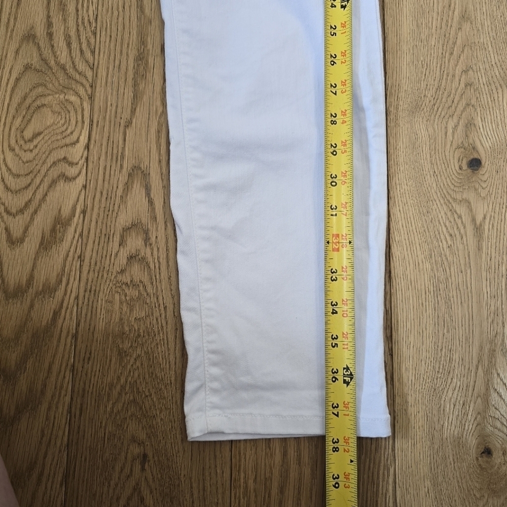 Eileen Fisher White Organic Cotton Denim Slim Jeans Size 8 - Picture 8 of 10